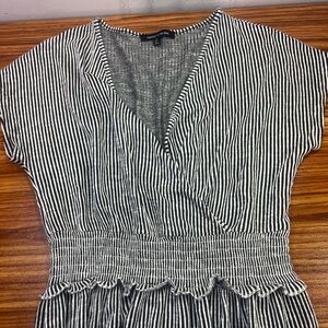 Caution To The Wind Black and White Striped Dress